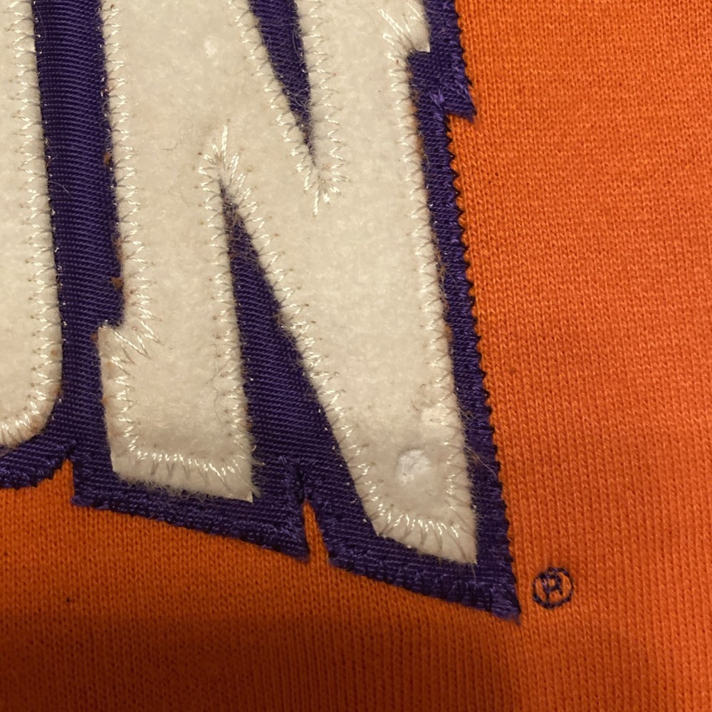 New Clemson Baseball Embroidered Sweatshirt Men's Size Small Orange J‎ America - Picture 4 of 9